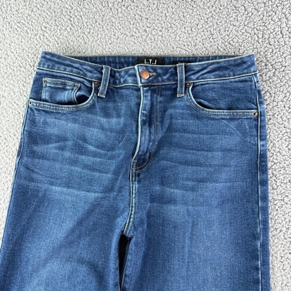 LTJ Denim Jeans Womens Size 31 Blue Paola Wide Leg High Rise Frayed Hem - Picture 3 of 12